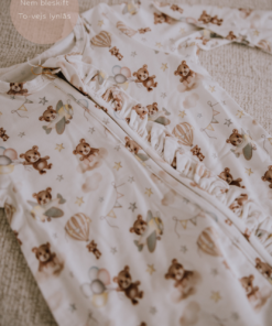 flæse onesie med lynlås i bears and balloon print